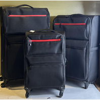 HIDEO WAKAMATSU FLY 2 N20460 3 PIECE SUITCASE BLACK/RED