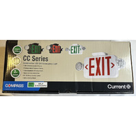 LOT OF 3 COMPASS CC SERIES CCRSD COMBINATION LED EXIT/EMERGENCY LIGHT EXIT SIGN