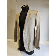 HUGO BOSS BECKHAM 50549196 TWO-PIECE SUIT VIRGIN WOOL SILK LINEN 38R LIGHT BEIGE