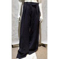 MAX MARA WOMEN'S WOOL SEERSUCKER TROUSER IN ULTRAMARINE SAMPLE MXM SECOLO SZ 8