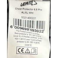 LEATT 6.5 PRO 5021400221 CHEST IMPACT PROTECTORS LEVEL 2 172-184CM L/XL WHITE