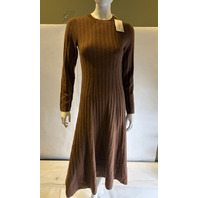 ALTUZARRA GIA WOOL-CASHMERE MAXI DRESS RIB KNIT MSRP $1195 SIZE XS COLOR SADDLE