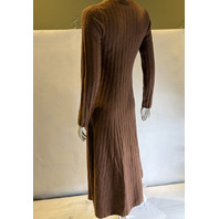 ALTUZARRA GIA WOOL-CASHMERE MAXI DRESS RIB KNIT MSRP $1195 SIZE XS COLOR SADDLE