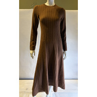ALTUZARRA GIA WOOL-CASHMERE MAXI DRESS RIB KNIT MSRP $1195 SIZE XS COLOR SADDLE