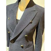 MAX MARA WOMEN'S WOOL SEERSUCKER JACKET IN ULTRAMARINE SAMPLE MXM RICETTA SZ 8