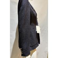 MAX MARA WOMEN'S WOOL SEERSUCKER JACKET IN ULTRAMARINE SAMPLE MXM RICETTA SZ 8