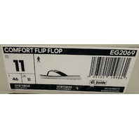 ADIDAS COMFORT FLIP FLOP EG2069 MENS SIZE 11 EU 46 BLACK AND WHITE FLIP FLOPS
