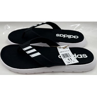 ADIDAS COMFORT FLIP FLOP EG2069 MENS SIZE 11 EU 46 BLACK AND WHITE FLIP FLOPS
