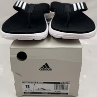 ADIDAS COMFORT FLIP FLOP EG2069 MENS SIZE 11 EU 46 BLACK AND WHITE FLIP FLOPS