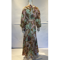CAMILLA THE QUEENS QUARTERS WAISTBANDED DRESS W/ GATHERED SLEEVE XL $995 LDSA202