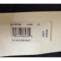 FRAME THE ANCHOR PANT IN NAVY RAW FRAY EDGE SIZE 27 2011RF238 NWT $298
