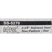 QTY 6 DEFENSE2 SS-5270 2-3/4" HARDENED BODY STAINLESS STEEL STORAGE DISK PADLOCK