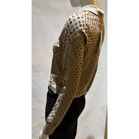 MAX MARA WOMEN'S SEQUINED WOOL CARDIGAN BROWN SAMPLE MXM RAGNO SIZE MEDIUM NWT