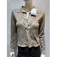 MAX MARA WOMEN'S SEQUINED WOOL CARDIGAN BROWN SAMPLE MXM RAGNO SIZE MEDIUM NWT