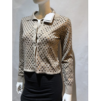 MAX MARA WOMEN'S SEQUINED WOOL CARDIGAN BROWN SAMPLE MXM RAGNO SIZE MEDIUM NWT