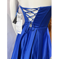 BLONDIE NITES BEADED DETAIL STRAPLESS SATIN GOWN IN ROYAL BLUE 5966BN SIZE 5