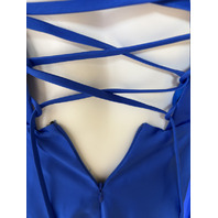 BLONDIE NITES BEADED DETAIL STRAPLESS SATIN GOWN IN ROYAL BLUE 5966BN SIZE 5