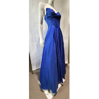 BLONDIE NITES BEADED DETAIL STRAPLESS SATIN GOWN IN ROYAL BLUE 5966BN SIZE 5