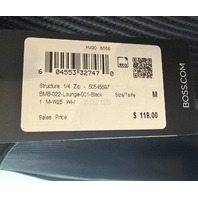 BOSS STRUCTURE MEN'S 1/4 ZIP SWEATSHIRT WAFFLE IN BLACK SIZE MEDIUM BMB-022