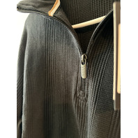 BOSS STRUCTURE MEN'S 1/4 ZIP SWEATSHIRT WAFFLE IN BLACK SIZE MEDIUM BMB-022