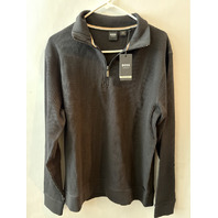 BOSS STRUCTURE MEN'S 1/4 ZIP SWEATSHIRT WAFFLE IN BLACK SIZE MEDIUM BMB-022