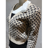 MAX MARA WOMEN'S PATTERNED WOOL & CASHMERE CARDIGAN SAMPLE MXM MASTRO M MEDIUM