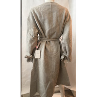 BELLE & BLOOM WOMEN'S HEAD OVER HEELS COLLARLESS ROBE COAT GREY MARBLE SZ LARGE