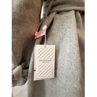 BELLE & BLOOM WOMEN'S HEAD OVER HEELS COLLARLESS ROBE COAT GREY MARBLE SZ LARGE