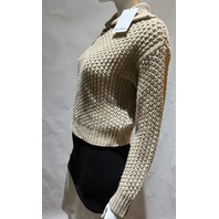 MAX MARA WOMEN'S WOOL CASHMERE LUREX SWEATER ALBINO MXM TEQUILA MEDIUM M SAMPLE