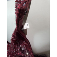 RUBY RED GOWN STRAPLESS SEQUINED FLOOR LENGTH SHEER MIDDRIFT WITH TRAIN SIZE 6