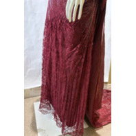 RUBY RED GOWN STRAPLESS SEQUINED FLOOR LENGTH SHEER MIDDRIFT WITH TRAIN SIZE 6