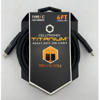 LOT OF 4 CELLTRONIX TITANIUM  TTNM TYPE C TO C CABLE 6FT FAST CHARGING