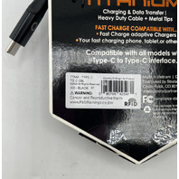 LOT OF 4 CELLTRONIX TITANIUM  TTNM TYPE C TO C CABLE 6FT FAST CHARGING