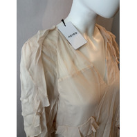 REISS WOMEN'S ZARIA RUFFLE TOP IN PALE PINK US SIZE 6 MSRP $240 46721167