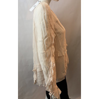 REISS WOMEN'S ZARIA RUFFLE TOP IN PALE PINK US SIZE 6 MSRP $240 46721167