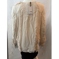 REISS WOMEN'S ZARIA RUFFLE TOP IN PALE PINK US SIZE 6 MSRP $240 46721167