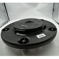 LOT OF 3 PLASTIC PRINCE P575-01029 18" BLACK ROUND TRASH CAN DOLLY 18X18X6"
