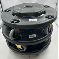 LOT OF 3 PLASTIC PRINCE P575-01029 18" BLACK ROUND TRASH CAN DOLLY 18X18X6"