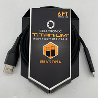 LOT OF 4 CELLTRONIX TITANIUM TTNM TYPE A TO C CABLE CHARGING AND DATA 6FT
