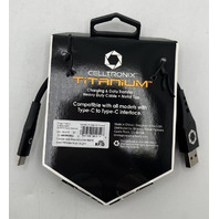 LOT OF 4 CELLTRONIX TITANIUM TTNM TYPE A TO C CABLE CHARGING AND DATA 6FT