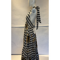 CAMILLA MONARCHY MANIA RUFFLE HEM HALTER DRESS SZ L RRP $1200 LDSG019