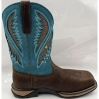 ARIAT 10031663 WOMENS ANTHEM VENTTEK COMP TOE BOOT CHOCOLATE CHIP/TURQUOISE 9.5C
