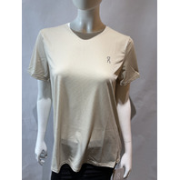 ON RUNNING WOMEN'S CORE-T SHIRT SIZE LARGE L COLOR SAND 1WE10582962 NEW