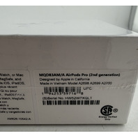 APPLE AIRPODS PRO 2ND GEN WHITE WITH MAGSAFE CHARGING CASE USB-C MQD83AM/A