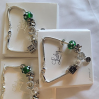 LOT of 18 - BEAD & CHARM THEMED BRACELETS UNBRANDED NEW