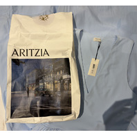 ARITZIA BABATON WOMEN'S LOCALE POPLIN DRESS IN VILLA BLUE 131910 SIZE LARGE L