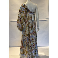 CAMILLA THRONE GAMES ONE SHOULDER DRESS W/ BLOUSON SLEEVE SZ M/L LDSE023 $1100