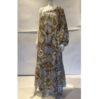 CAMILLA THRONE GAMES ONE SHOULDER DRESS W/ BLOUSON SLEEVE SZ M/L LDSE023 $1100