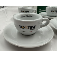 LOT OF 6 IPA PORCELLANE MAX TOSTINI TAZZE CAFFE ESPRESSO CUP WITH SAUCER