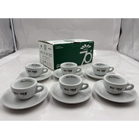 LOT OF 6 IPA PORCELLANE MAX TOSTINI TAZZE CAFFE ESPRESSO CUP WITH SAUCER